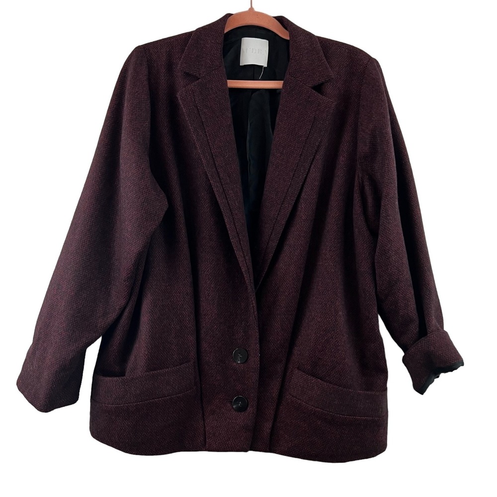 Audra Burgundy Single Button Blazer Size 40